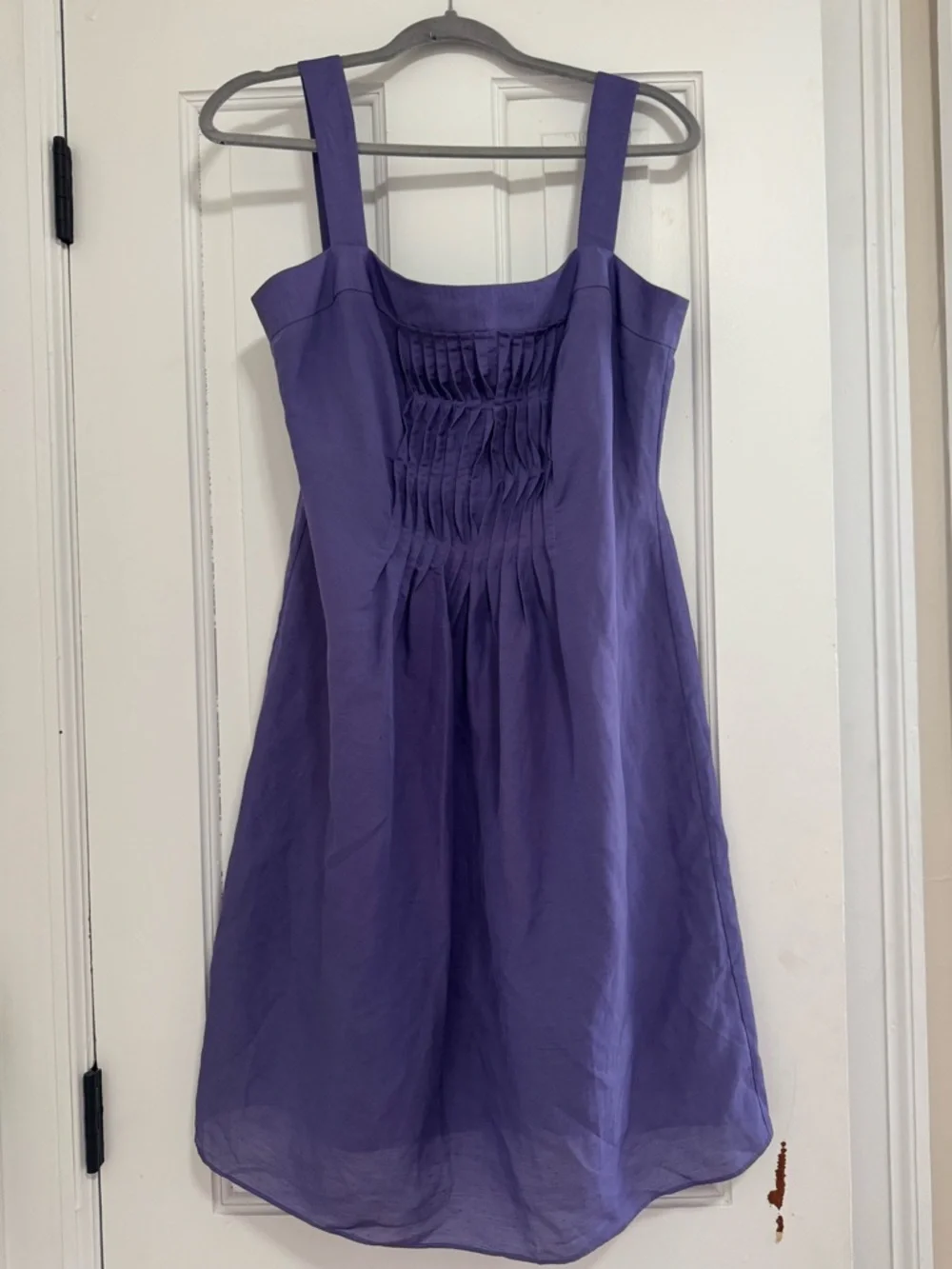 Elie Tahari Kendall Dress 10 Purple Linen Blend‎ Pleated NWT Brunch Wedding Chic